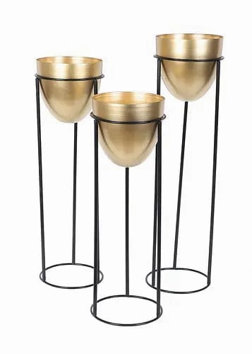 Capsule Shaped Planters With Stand (Set of 3)