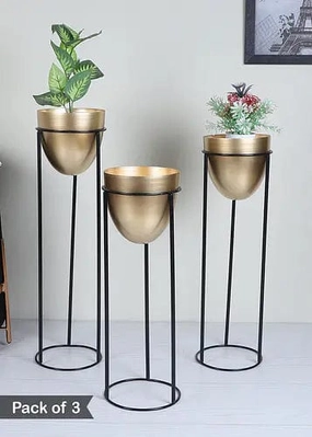 Capsule Shaped Planters With Stand (Set of 3) hanging green plant  