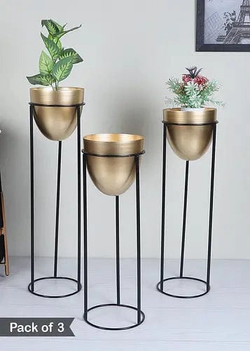 Capsule Shaped Planters With Stand (Set of 3) ceramic planter  