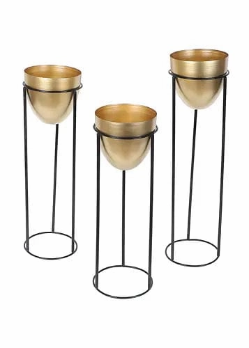 Capsule Shaped Planters With Stand (Set of 3)