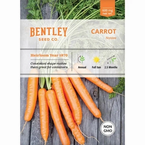 Carrot, Nantes Seed Packets floating plant shelf  