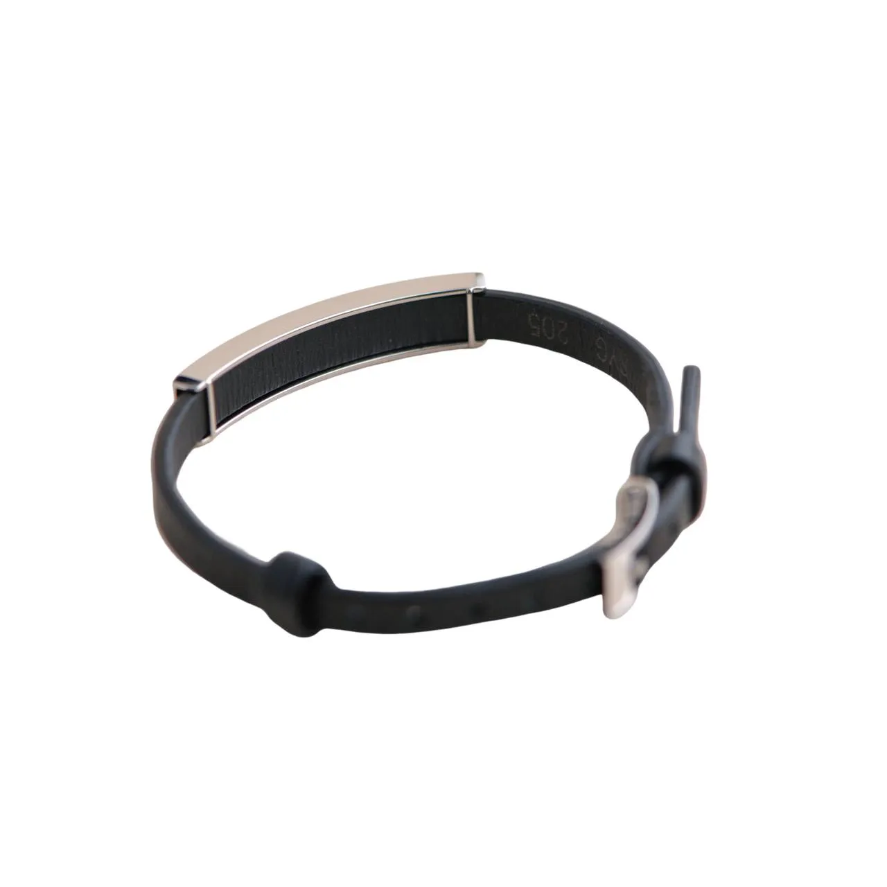 Cartier 18K Love White Gold Black Leather Strap Bracelet