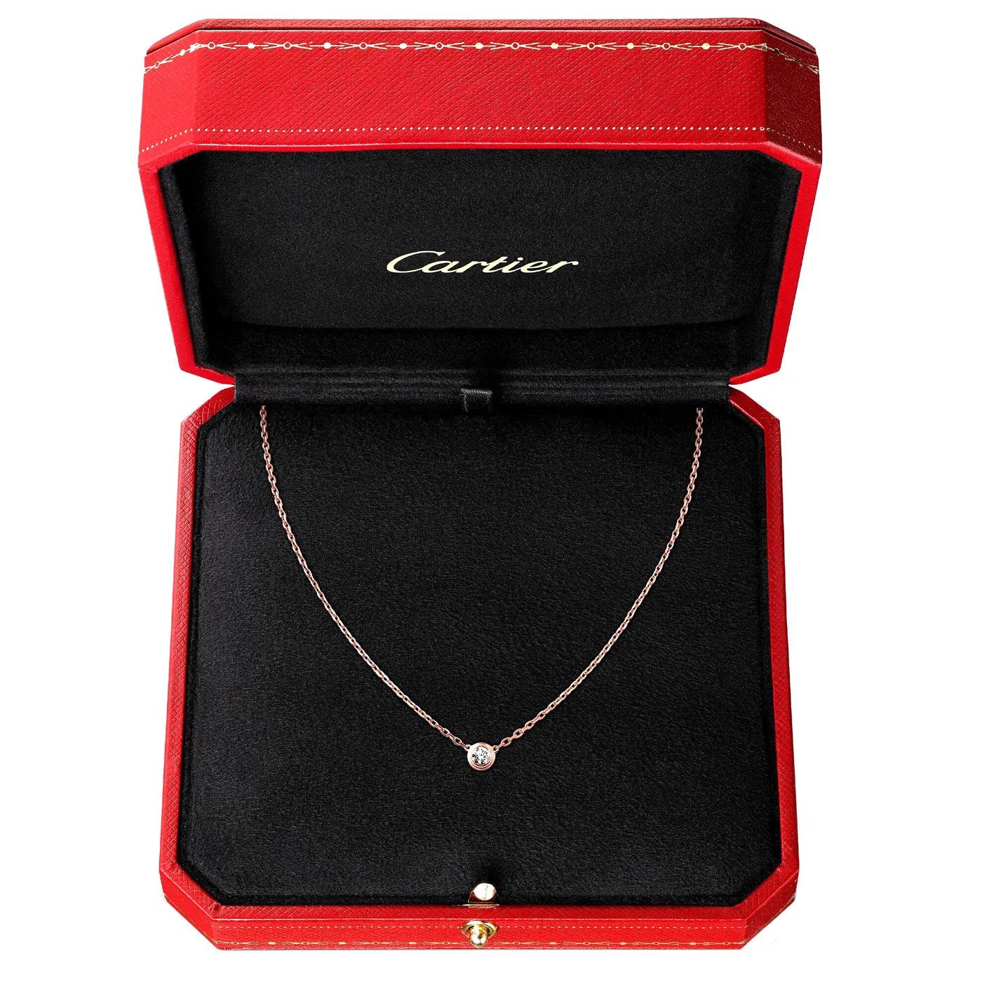 Cartier D'Amour 0.09ct Diamond Small Model Pendant Necklace 18K Rose Gold