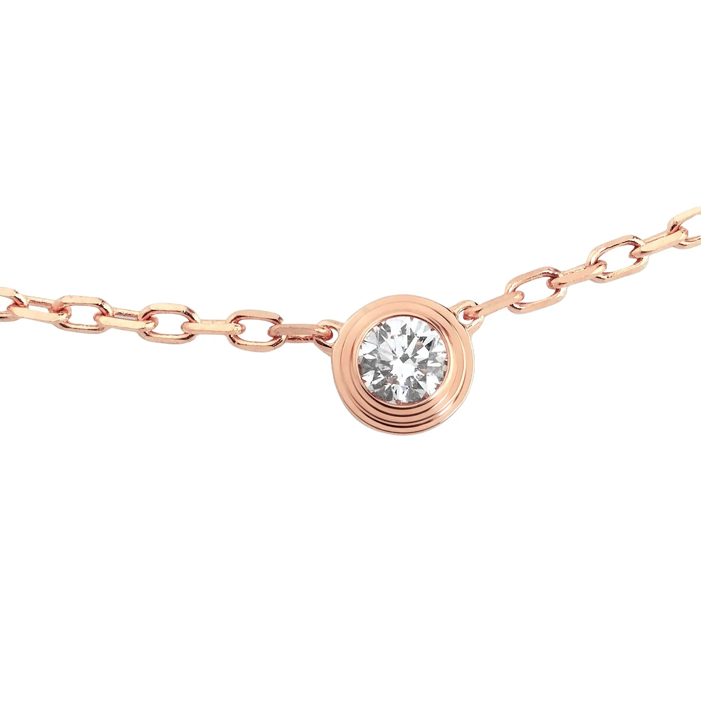 Cartier D'Amour 0.09ct Diamond Small Model Pendant Necklace 18K Rose Gold