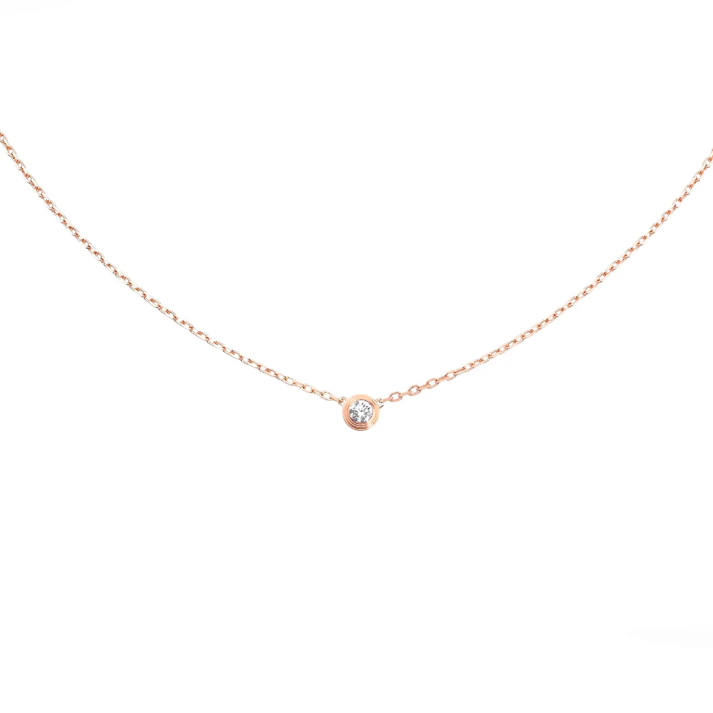 Cartier D'Amour 0.09ct Diamond Small Model Pendant Necklace 18K Rose Gold