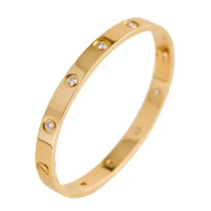 Cartier Love 10 Diamond Yellow Gold Bracelet Size 17