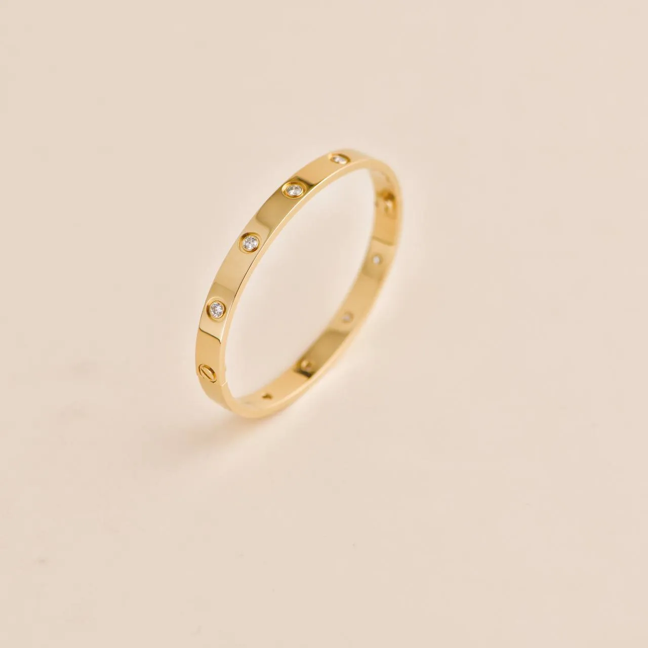Cartier Love 10 Diamond Yellow Gold Bracelet Size 17