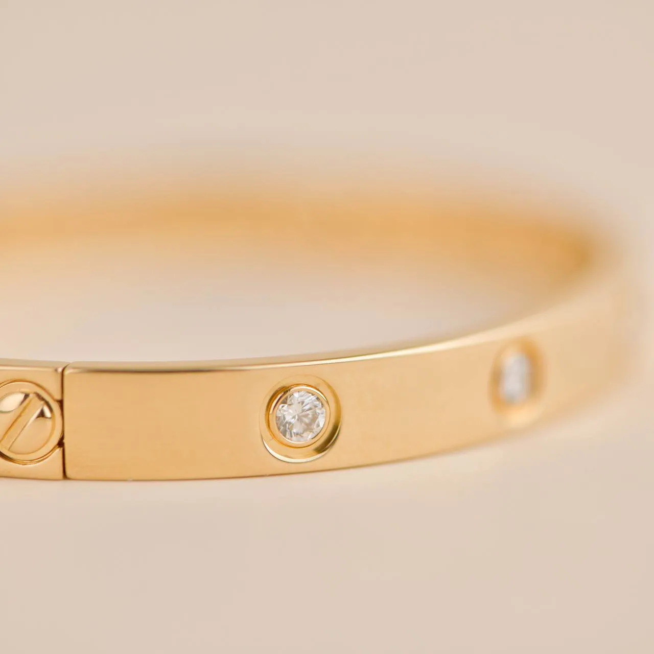 Cartier Love 10 Diamond Yellow Gold Bracelet Size 17