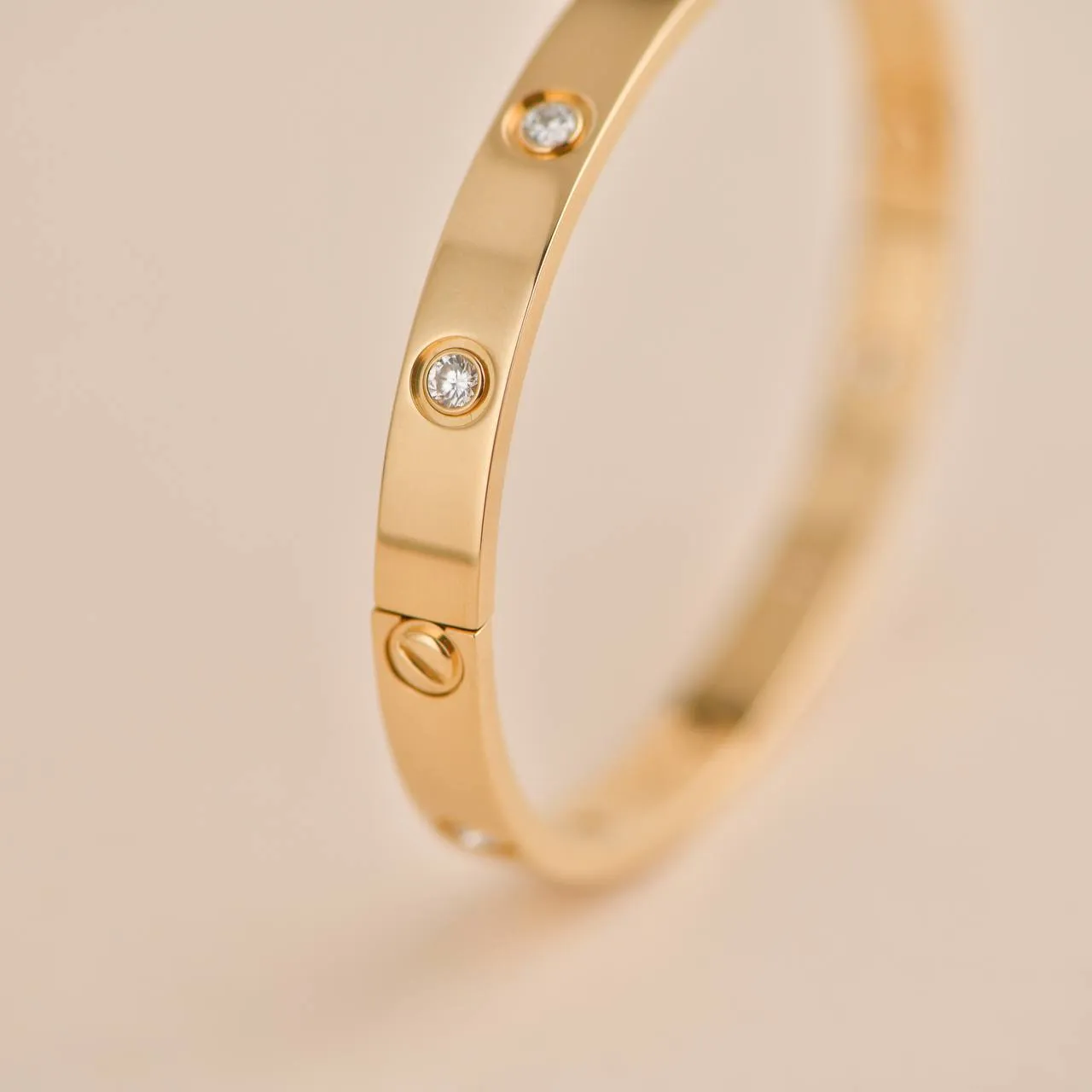 Cartier Love 10 Diamond Yellow Gold Bracelet Size 17