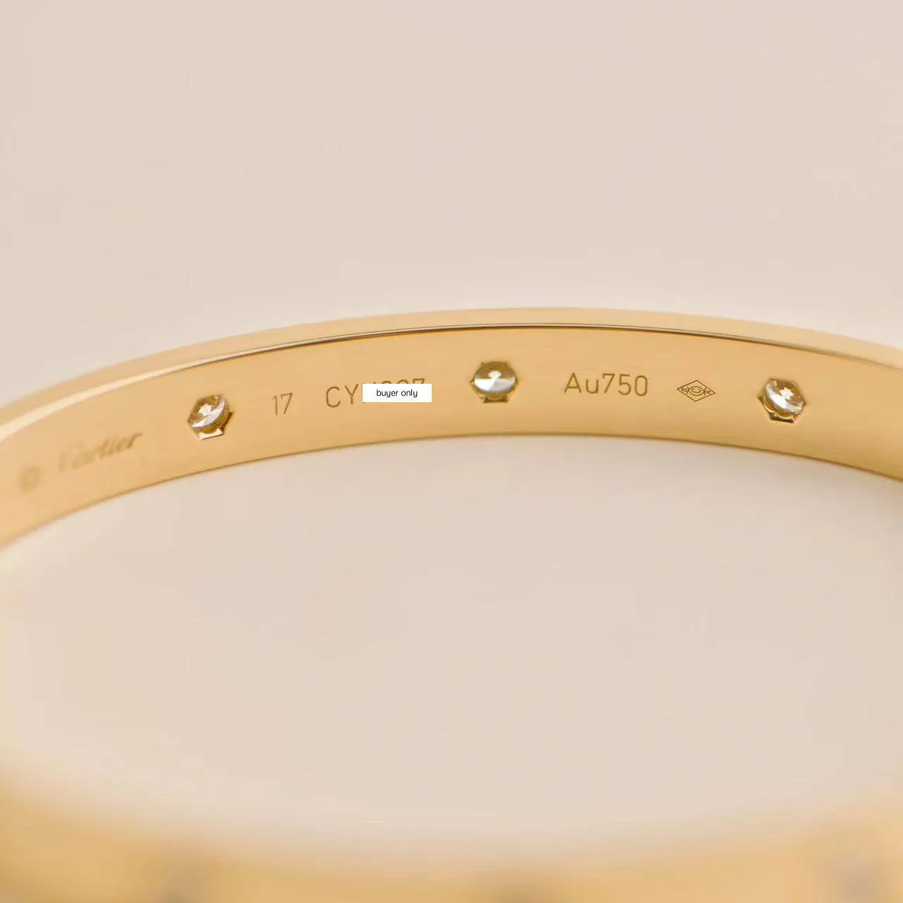 Cartier Love 10 Diamond Yellow Gold Bracelet Size 17