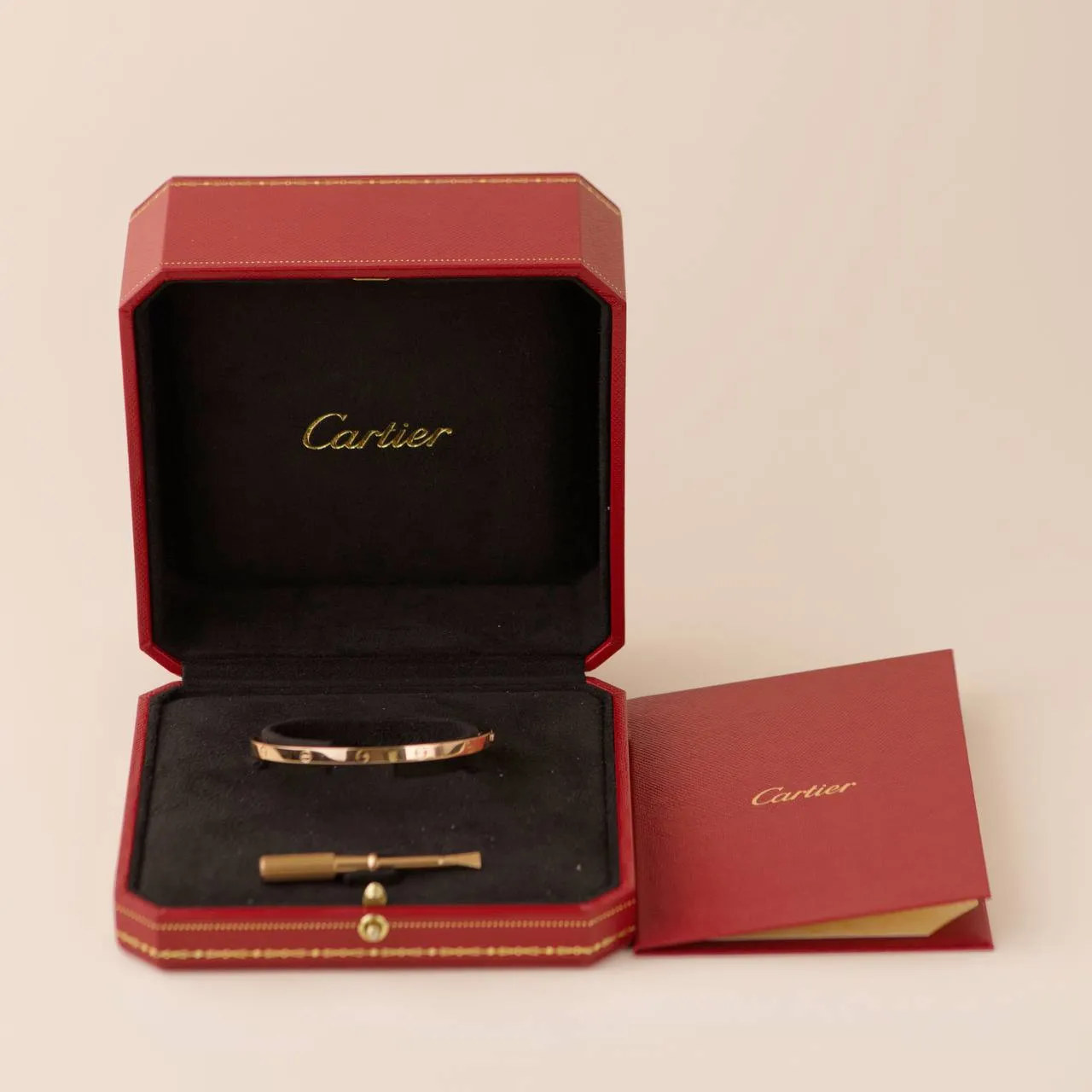 Cartier Love 18K Rose Gold Bracelet Small Model Size 16