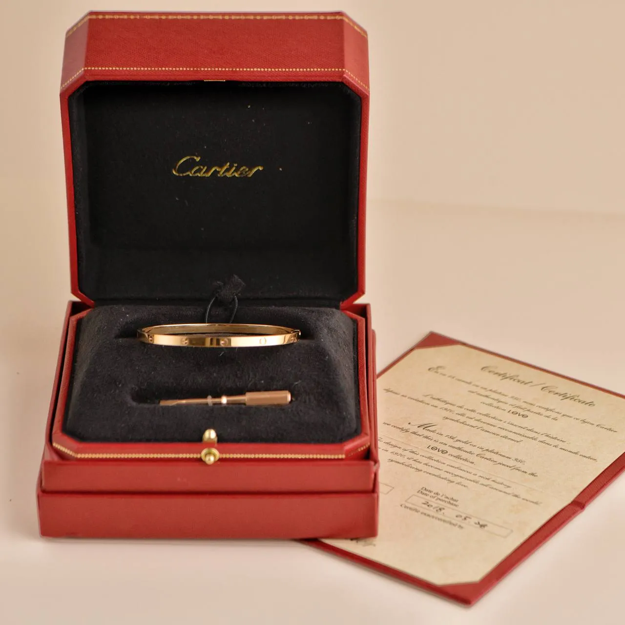 Cartier Love 18K Rose Gold Small Model Size 18