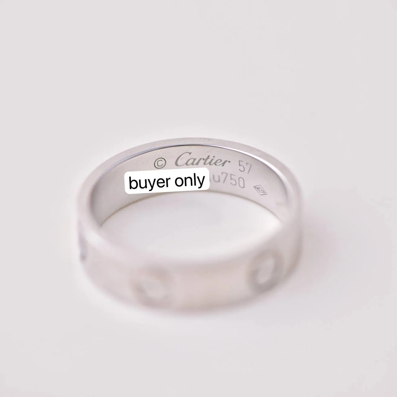 Cartier Love 18K White Gold Ring Size 57