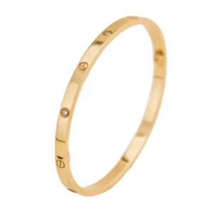 Cartier Love 6 Diamond 18k Yellow Gold Small Model Bracelet Size 17