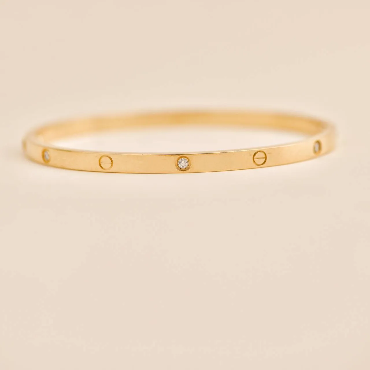 Cartier Love 6 Diamond 18k Yellow Gold Small Model Bracelet Size 17