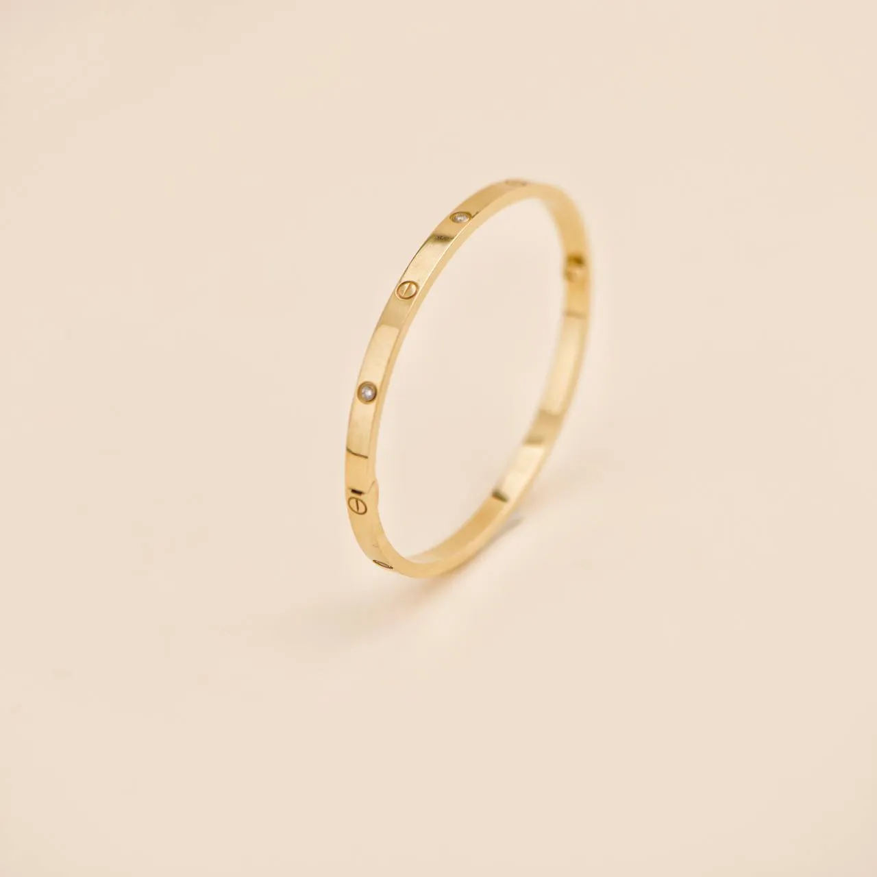 Cartier Love 6 Diamond 18k Yellow Gold Small Model Bracelet Size 17