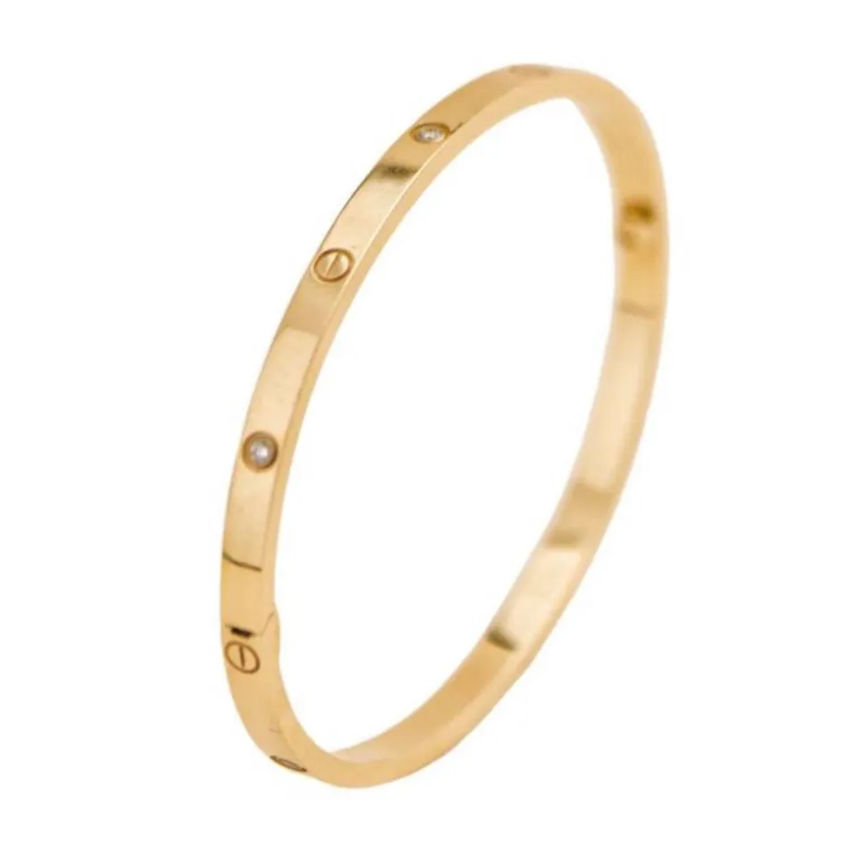 Cartier Love 6 Diamond 18k Yellow Gold Small Model Bracelet Size 17