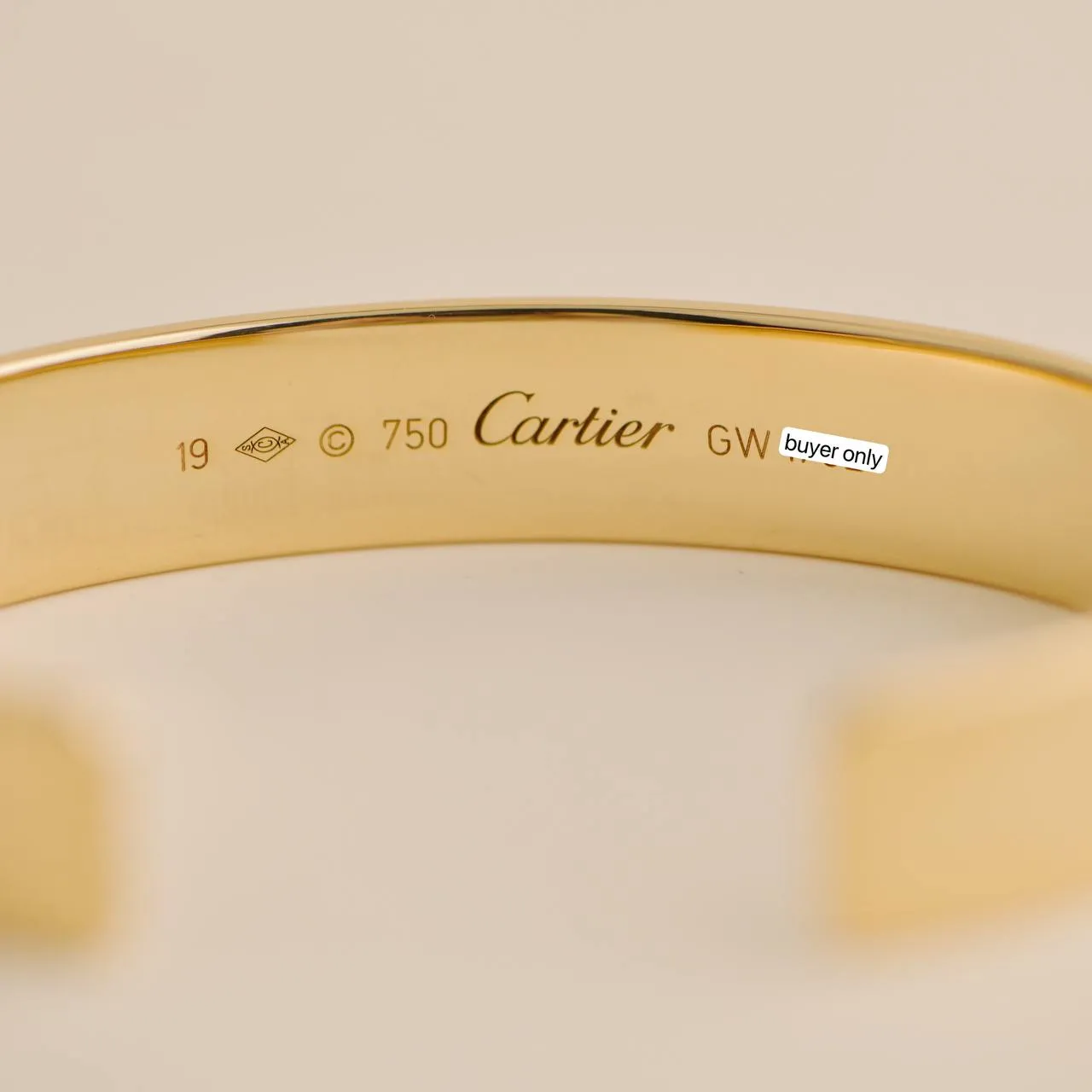 Cartier Love Bangle 18k Yellow Gold Wide XL Size 19
