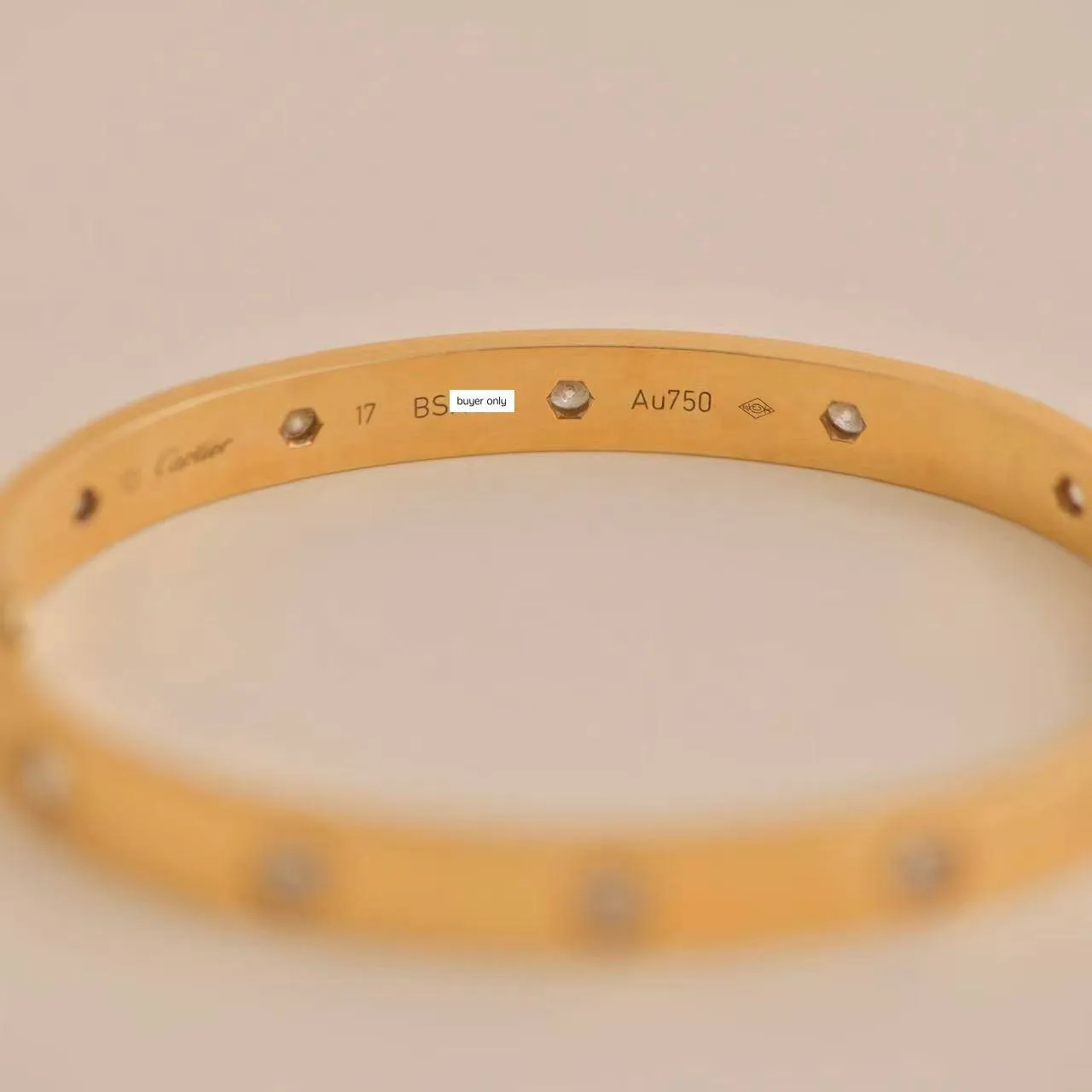 Cartier Love Bracelet 10 Diamonds Yellow Gold Size 17