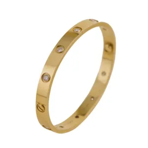 Cartier Love Bracelet 10 Diamonds Yellow Gold Size 17