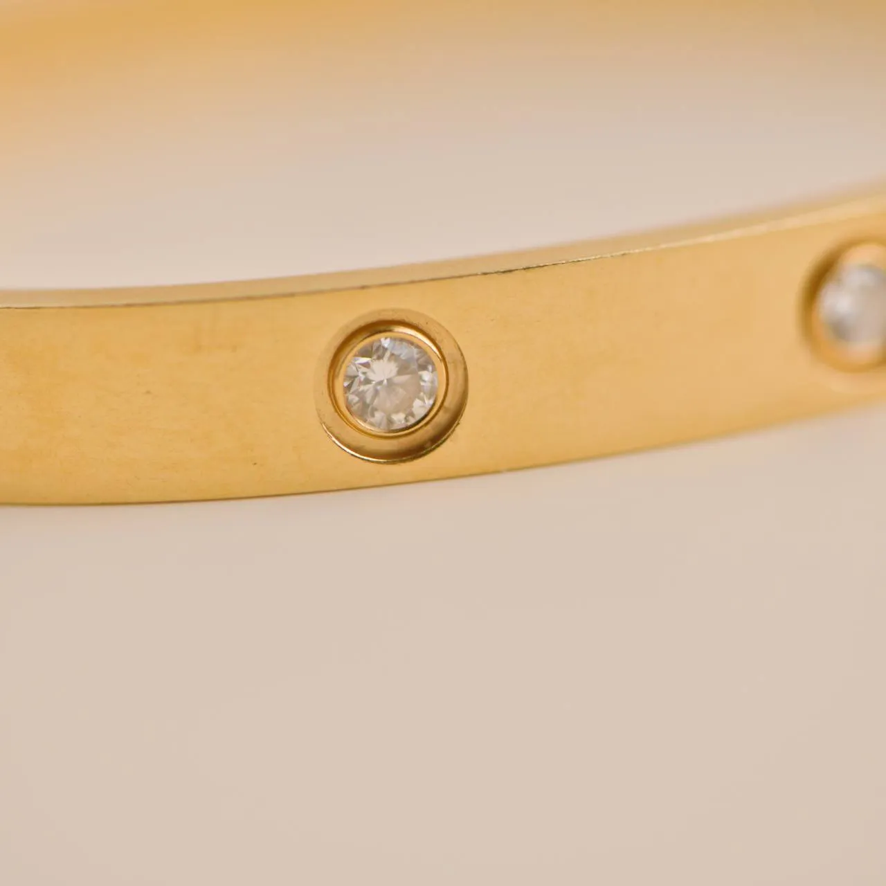 Cartier Love Bracelet 10 Diamonds Yellow Gold Size 17