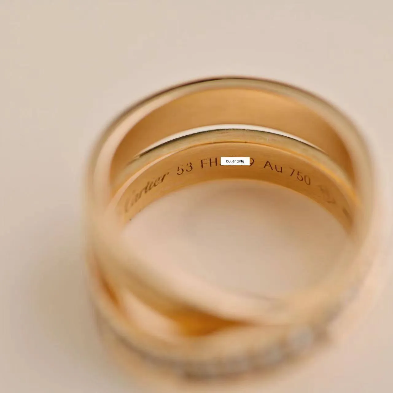 Cartier Nouvelle Vague Diamond Cross Over Rose Gold Ring Size 53