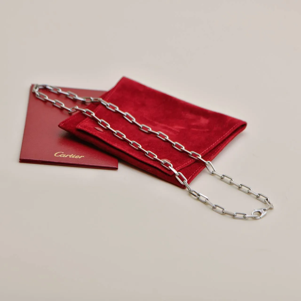 Cartier Santos de Cartier 18K White Gold Necklace Medium Model