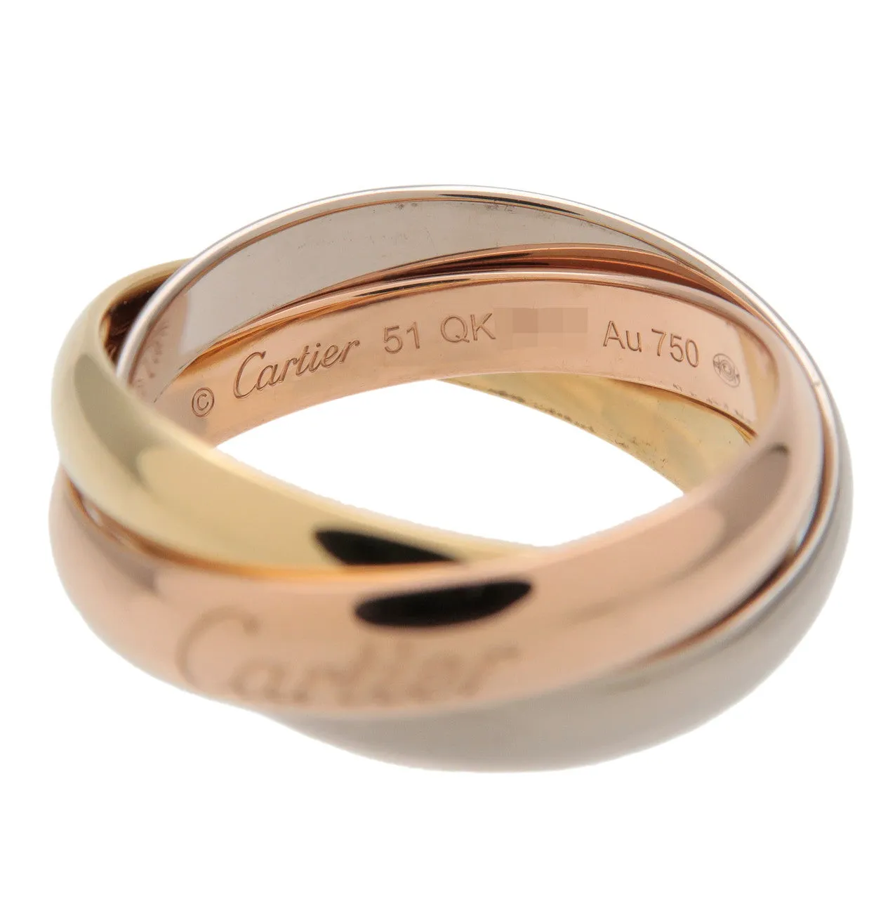 Cartier Trinity Ring MM K18 750YG/WG/PG #51 US5.5 EU51 HK12 Used