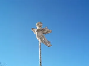 Cast Iron Angel on Stake decorative plants  