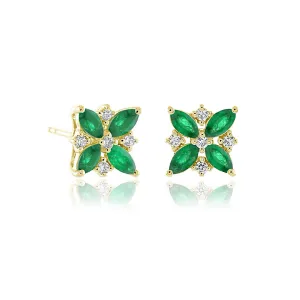 Celeste Earrings in Emeralds & Diamonds