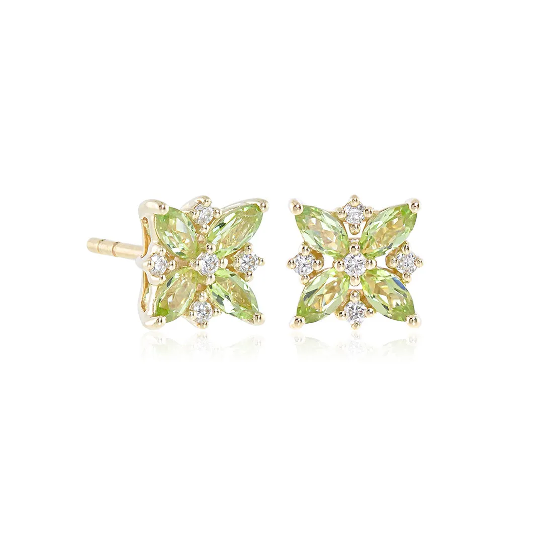 Celeste Earrings in Peridot & Diamonds