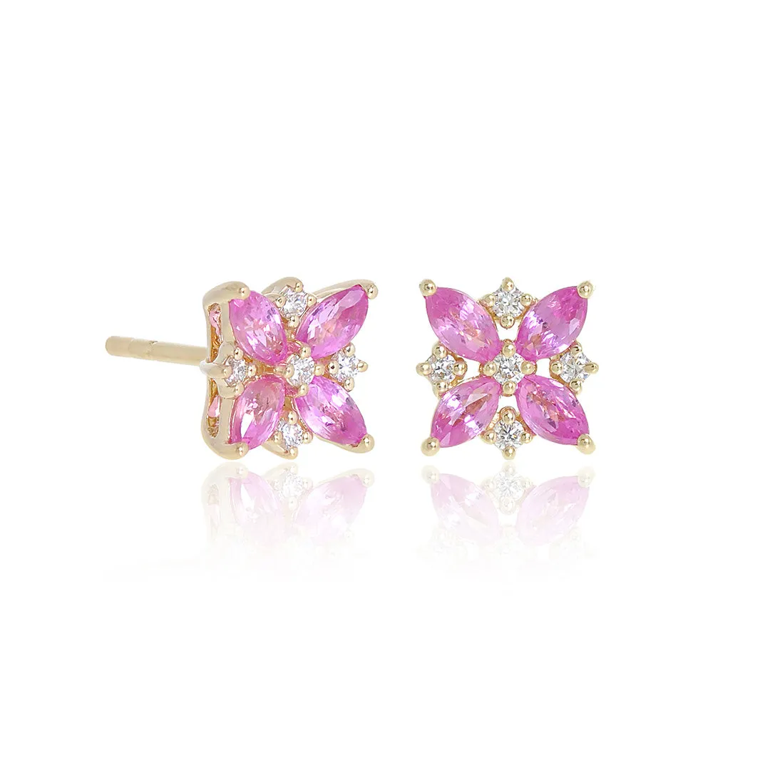 Celeste Earrings in Pink Sapphires & Diamonds