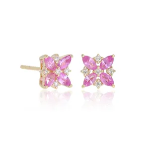 Celeste Earrings in Pink Sapphires & Diamonds