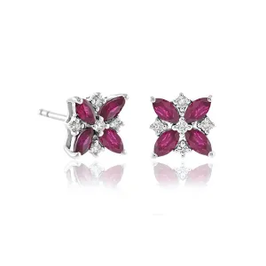 Celeste Earrings in Rubies & Diamonds