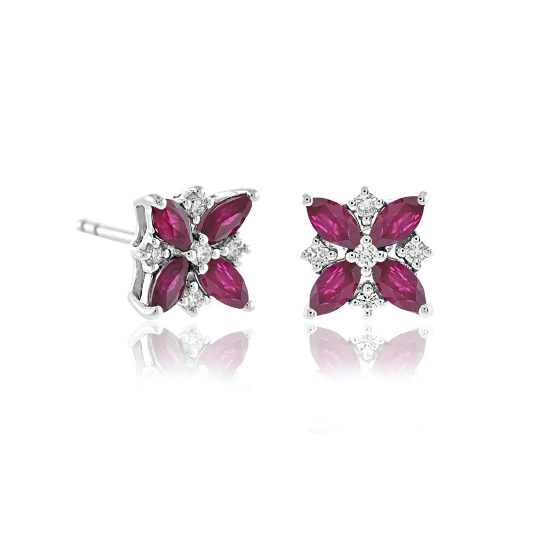 Celeste Earrings in Rubies & Diamonds