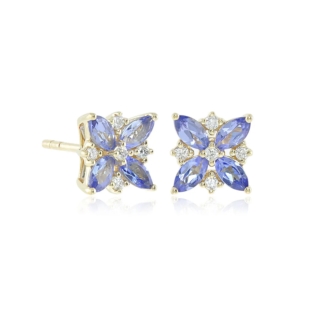 Celeste Earrings in Tanzanite & Diamonds