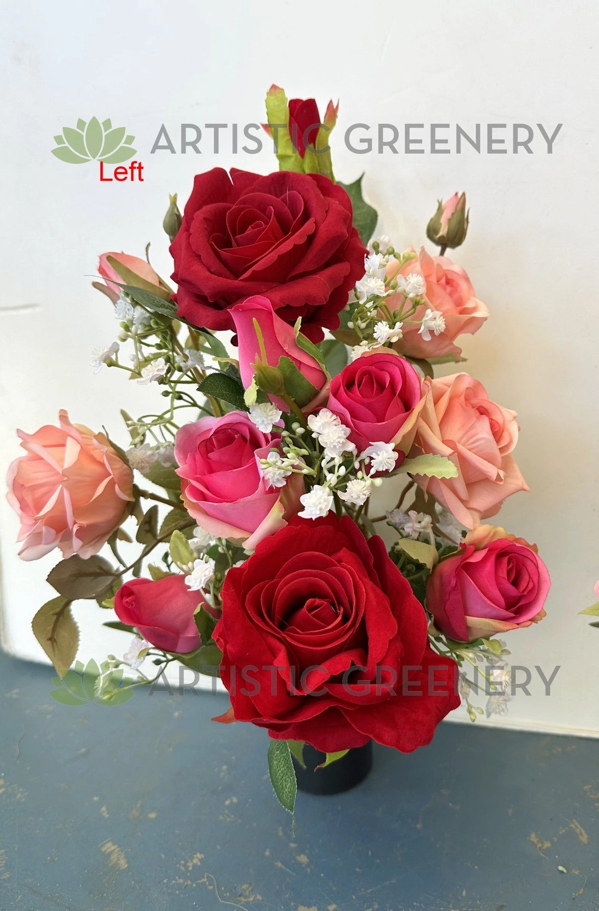 Cemetery / Mausoleum Flowers (Roses) 40 x 20 cm - SYM0064 (Wendy)