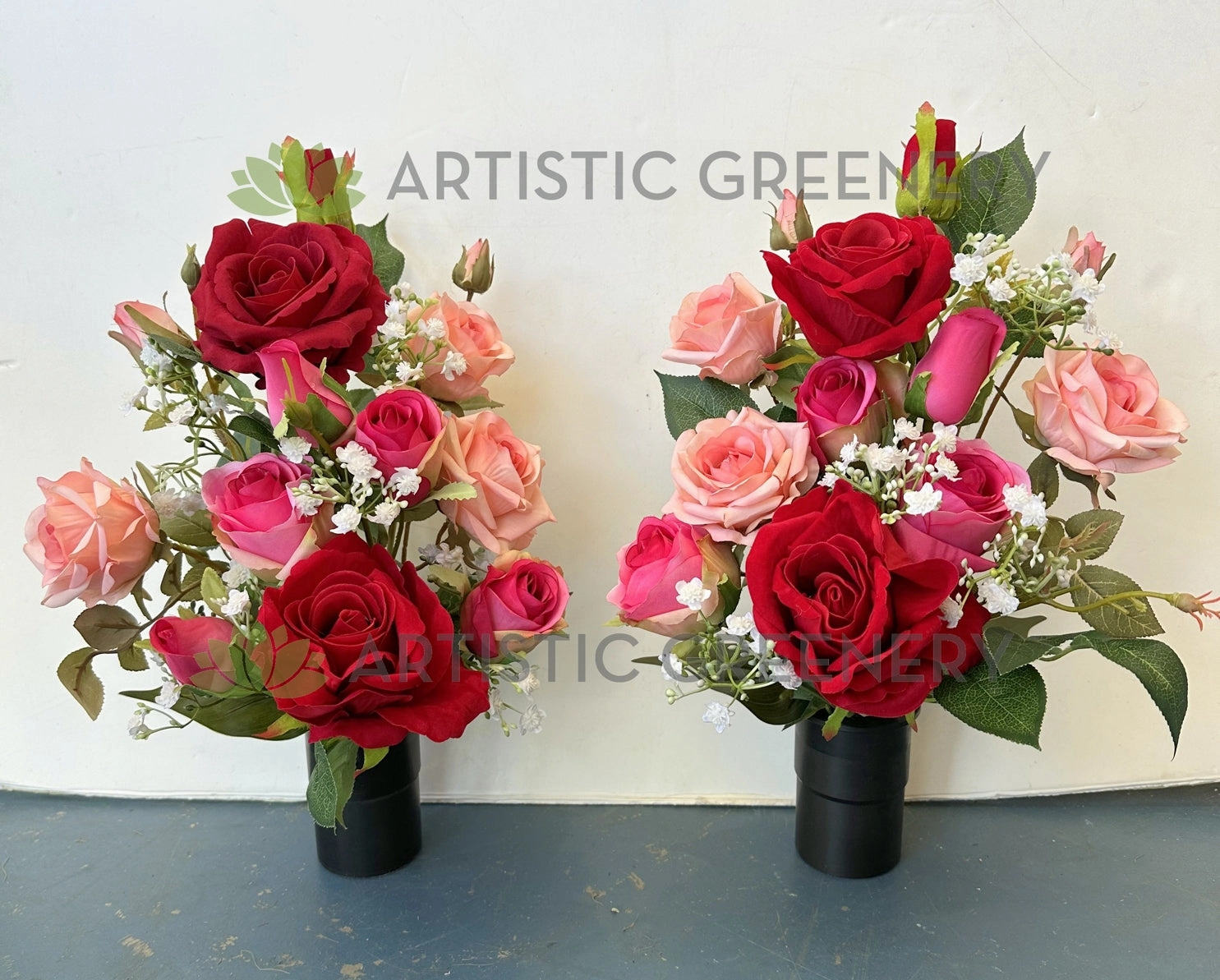 Cemetery / Mausoleum Flowers (Roses) 40 x 20 cm - SYM0064 (Wendy)
