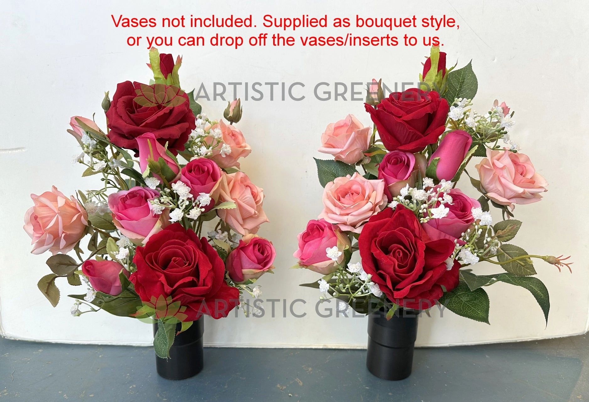 Cemetery / Mausoleum Flowers (Roses) 40 x 20 cm - SYM0064 (Wendy)