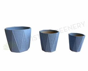 CER0015GREY "V" Pattern Ceramic Pots - Grey - 3 Sizes outdoor greenery  