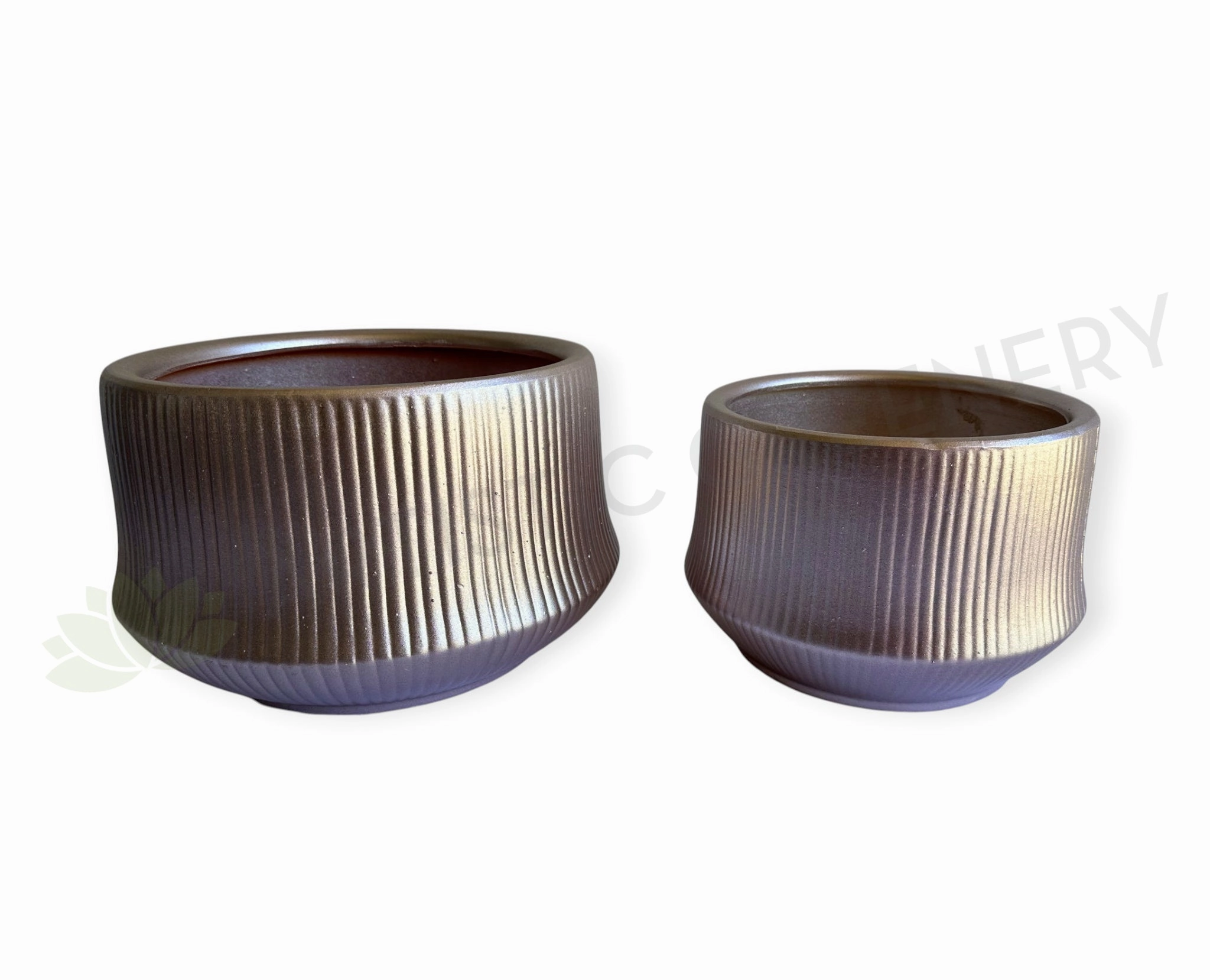 CER0028 Rose Pink Ribbed Ceramic Pots - 2 Sizes outdoor greenery  