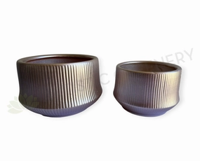 CER0028 Rose Pink Ribbed Ceramic Pots - 2 Sizes outdoor greenery  