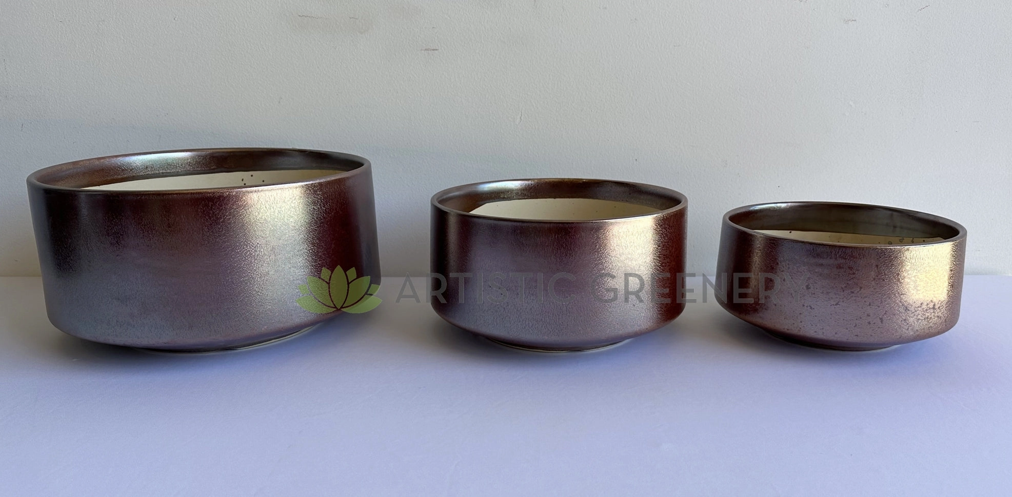 CER0029RG Rose Gold Round Ceramic Planter - 3 Sizes