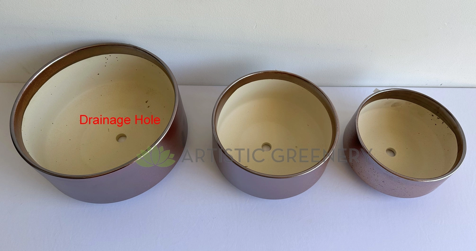 CER0029RG Rose Gold Round Ceramic Planter - 3 Sizes