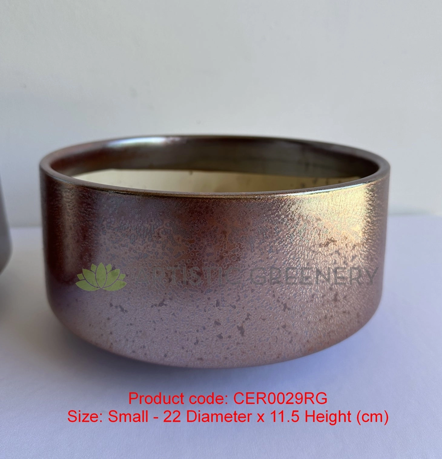CER0029RG Rose Gold Round Ceramic Planter - 3 Sizes