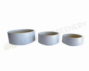 CER0029WHI White Round Ceramic Planter - 3 Sizes outdoor greenery  