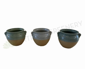 CER-T8003-101 Half Glazed Ceramic Pot/Urn- 3 Colours outdoor greenery  