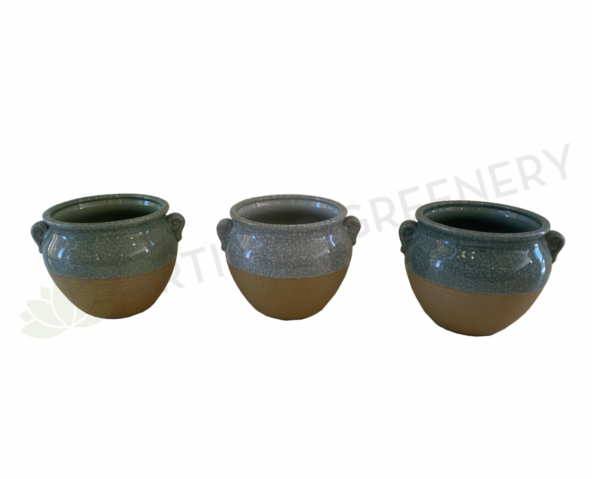 CER-T8003-101 Half Glazed Ceramic Pot/Urn- 3 Colours outdoor greenery  