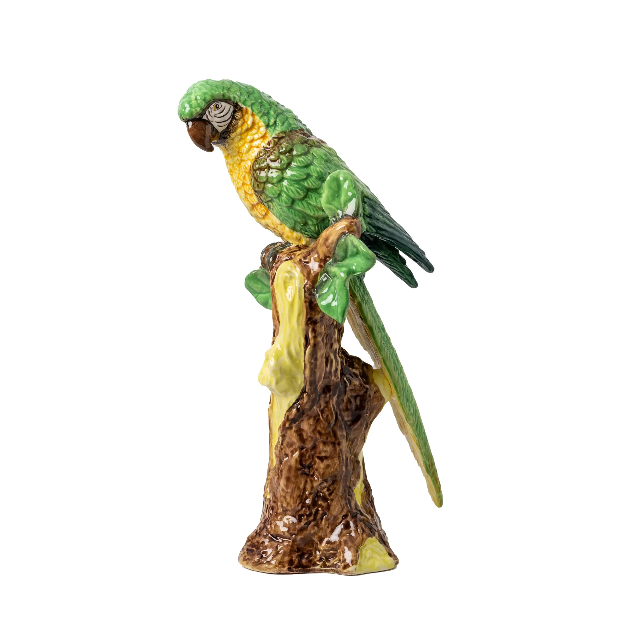 Ceramic Painted Parrot dried flowers  