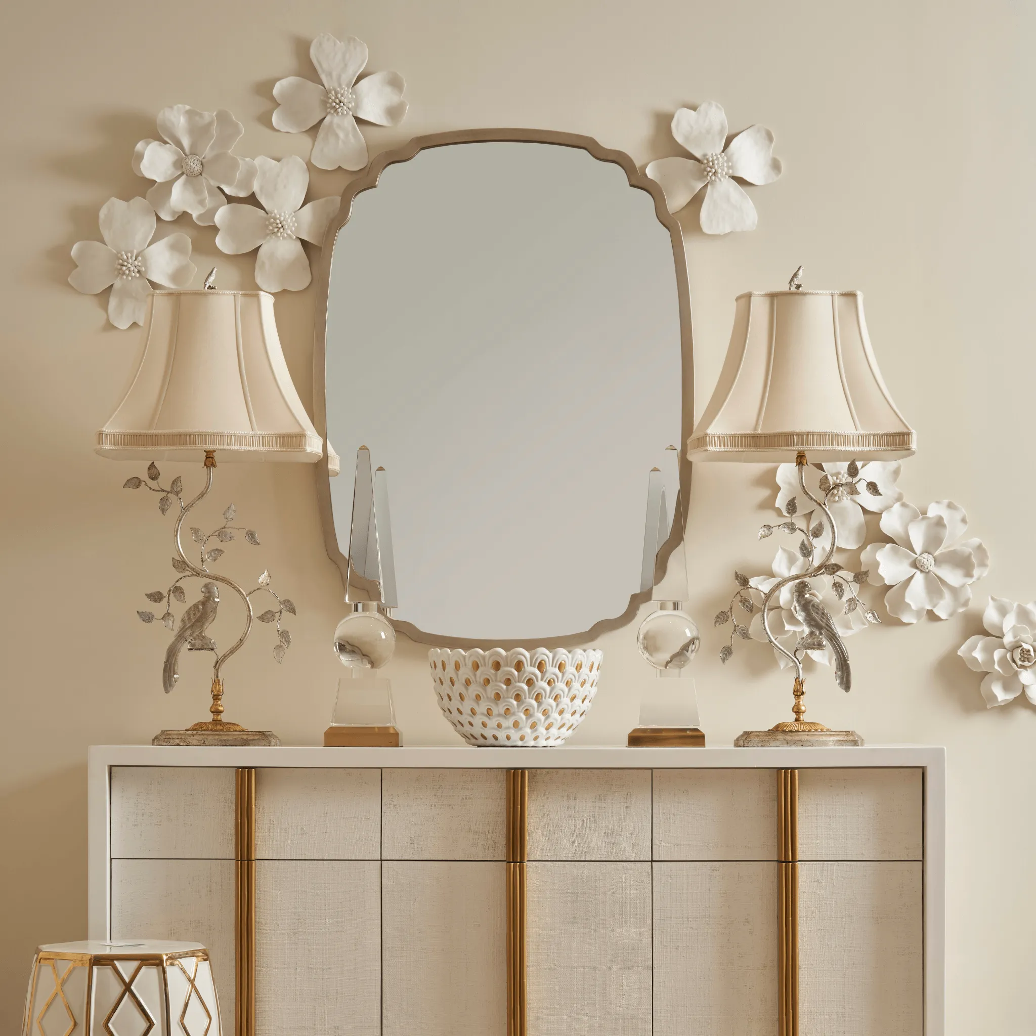 Ceramic White Camellia Wall Flower